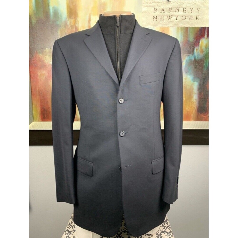 Barney’s New York Mens Made In Italy Navy Blazer 44L $1729